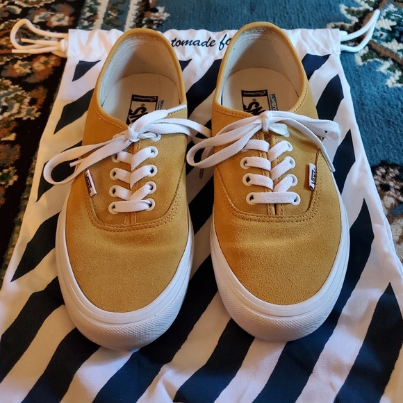 ochre suede vans